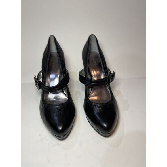 CALVIN KLEIN Shyanne Black Mary Jane Pumps Leather With Straps Women’s Size 10 - Picture 4 of 8
